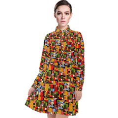 C 7 Long Sleeve Chiffon Shirt Dress