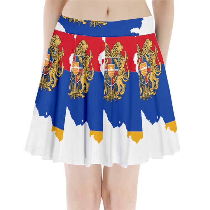 Borders Country Flag Geography Map Pleated Mini Skirt