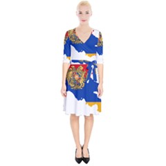 Borders Country Flag Geography Map Wrap Up Cocktail Dress by Sapixe