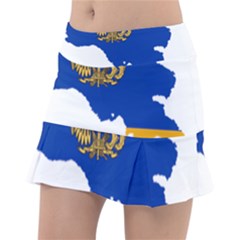 Borders Country Flag Geography Map Tennis Skirt by Sapixe