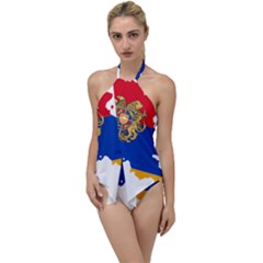 Borders Country Flag Geography Map Go With The Flow One Piece Swimsuit by Sapixe