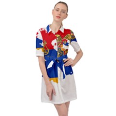 Borders Country Flag Geography Map Belted Shirt Dress by Sapixe