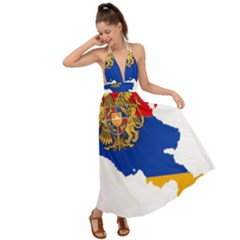 Borders Country Flag Geography Map Backless Maxi Beach Dress by Sapixe