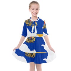 Borders Country Flag Geography Map Kids  All Frills Chiffon Dress by Sapixe