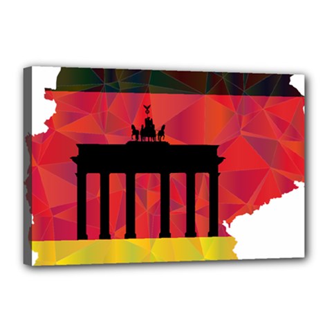 Republic Germany Deutschland Map Canvas 18  X 12  (stretched) by Sapixe