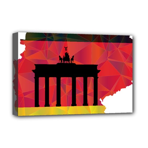 Republic Germany Deutschland Map Deluxe Canvas 18  X 12  (stretched) by Sapixe