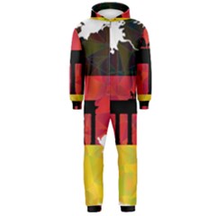 Republic Germany Deutschland Map Hooded Jumpsuit (men)  by Sapixe