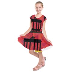 Republic Germany Deutschland Map Kids  Short Sleeve Dress by Sapixe