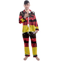 Republic Germany Deutschland Map Men s Satin Pajamas Long Pants Set by Sapixe