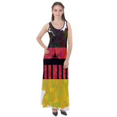 Republic Germany Deutschland Map Sleeveless Velour Maxi Dress by Sapixe