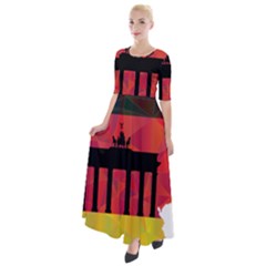 Republic Germany Deutschland Map Half Sleeves Maxi Dress by Sapixe