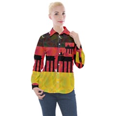 Republic Germany Deutschland Map Women s Long Sleeve Pocket Shirt