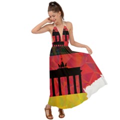 Republic Germany Deutschland Map Backless Maxi Beach Dress by Sapixe