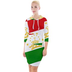 Flag Iran Tajikistan Afghanistan Quarter Sleeve Hood Bodycon Dress by Sapixe