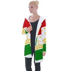 Flag Iran Tajikistan Afghanistan Longline Hooded Cardigan by Sapixe