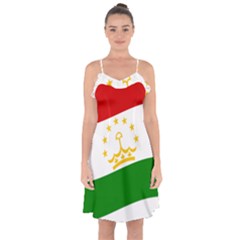 Flag Iran Tajikistan Afghanistan Ruffle Detail Chiffon Dress by Sapixe