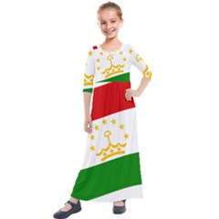 Flag Iran Tajikistan Afghanistan Kids  Quarter Sleeve Maxi Dress by Sapixe