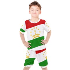 Flag Iran Tajikistan Afghanistan Kids  Tee And Shorts Set by Sapixe