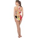 Belgium Country Europe Flag Halter Side Cut Swimsuit View2