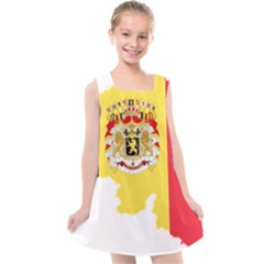 Belgium Country Europe Flag Kids  Cross Back Dress by Sapixe