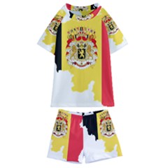 Belgium Country Europe Flag Kids  Swim Tee And Shorts Set by Sapixe