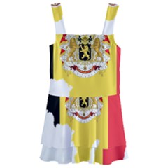 Belgium Country Europe Flag Kids  Layered Skirt Swimsuit by Sapixe