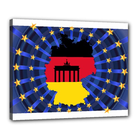 Republic Germany Deutschland Map Canvas 20  X 16  (stretched) by Sapixe