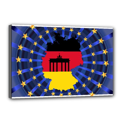 Republic Germany Deutschland Map Canvas 18  X 12  (stretched) by Sapixe