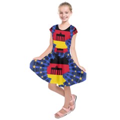 Republic Germany Deutschland Map Kids  Short Sleeve Dress by Sapixe