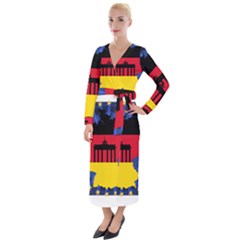 Republic Germany Deutschland Map Velvet Maxi Wrap Dress by Sapixe