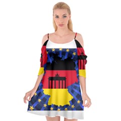 Republic Germany Deutschland Map Cutout Spaghetti Strap Chiffon Dress by Sapixe