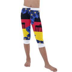 Republic Germany Deutschland Map Kids  Lightweight Velour Capri Leggings  by Sapixe