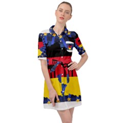 Republic Germany Deutschland Map Belted Shirt Dress