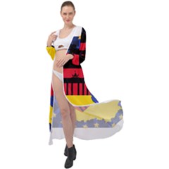 Republic Germany Deutschland Map Maxi Chiffon Beach Wrap by Sapixe