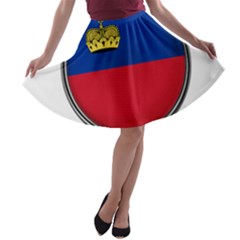 Lithuania Flag Country Symbol A-line Skater Skirt by Sapixe