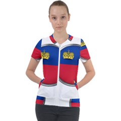 Lithuania Flag Country Symbol Short Sleeve Zip Up Jacket by Sapixe