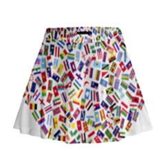 Heart Flags Countries United Unity Mini Flare Skirt by Sapixe