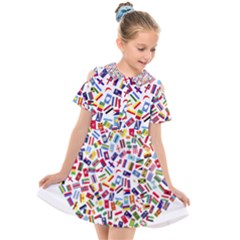 Heart Flags Countries United Unity Kids  Short Sleeve Shirt Dress by Sapixe