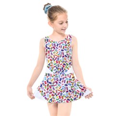 Heart Flags Countries United Unity Kids  Skater Dress Swimsuit by Sapixe