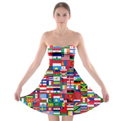 Flags Countries International Strapless Bra Top Dress by Sapixe