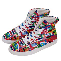 Flags Countries International Men s Hi-top Skate Sneakers by Sapixe