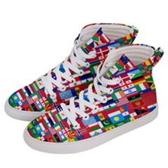 Flags Countries International Women s Hi-top Skate Sneakers by Sapixe