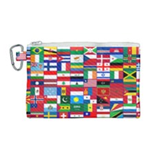 Flags Countries International Canvas Cosmetic Bag (medium)