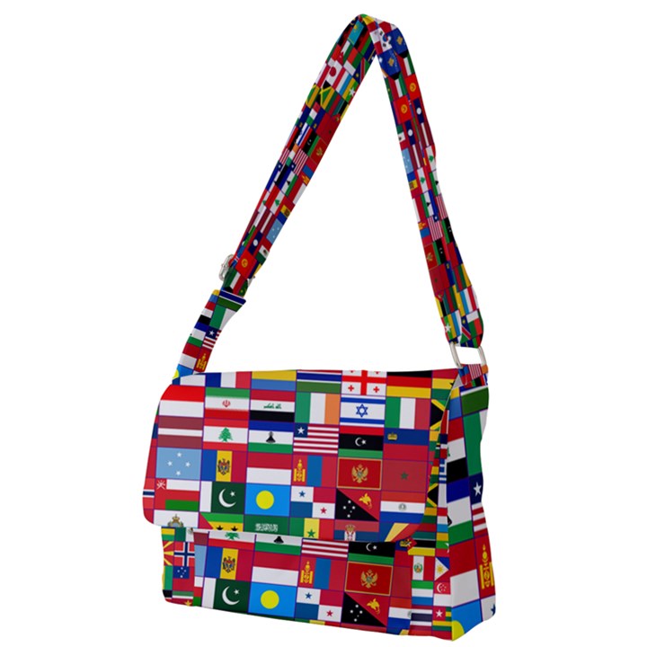 Flags Countries International Full Print Messenger Bag