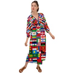 Flags Countries International Grecian Style  Maxi Dress