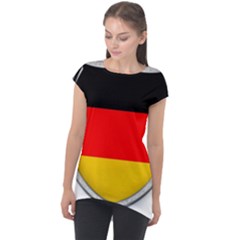 Flag German Germany Country Symbol Cap Sleeve High Low Top by Sapixe