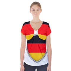 Flag German Germany Country Symbol Short Sleeve Front Detail Top by Sapixe