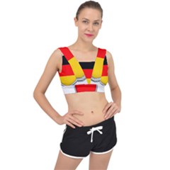 Flag German Germany Country Symbol V-back Sports Bra by Sapixe