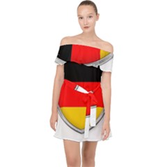 Flag German Germany Country Symbol Off Shoulder Chiffon Dress by Sapixe