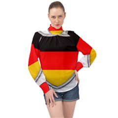 Flag German Germany Country Symbol High Neck Long Sleeve Chiffon Top